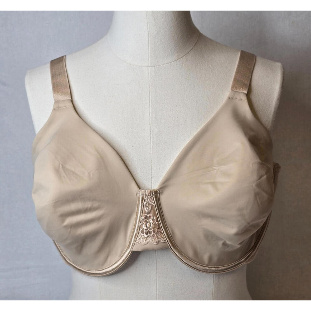 VANITY FAIR BACK MINIMIZER UNDERWIRE TAGLESS BEIGE BRA STYLE#76080 SZ: 42DD NWOT